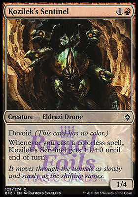 Kozilek's Sentinel 4x FOIL BFZ MTG Battle for Zendikar Common MINT red Kozilek's Sentinel 4x FOIL BFZ MTG Battle for Zendikar Common MINT red