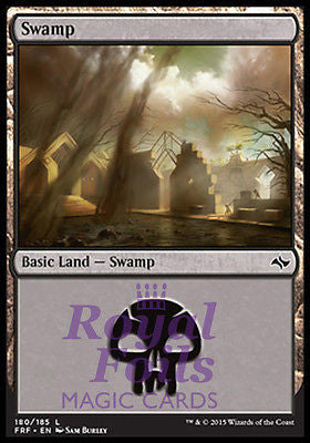 **4x FOIL Swamp #180** FRF MTG Fate Reforged Basic Land MINT black **4x FOIL Swamp #180** FRF MTG Fate Reforged Basic Land MINT black