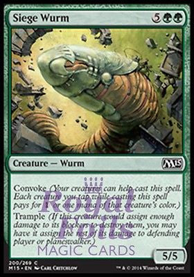 **4x FOIL Siege Wurm** MTG M15 Core Set Common MINT green **4x FOIL Siege Wurm** MTG M15 Core Set Common MINT green