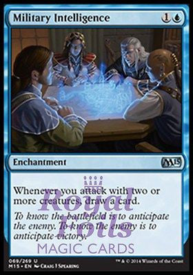 **2x FOIL Military Intelligence* MTG M15 Core Set Uncommon MINT blue enchantment **2x FOIL Military Intelligence* MTG M15 Core Set Uncommon MINT blue enchantment