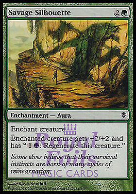 **4x FOIL Savage Silhouette* ZEN MTG Zendikar Common MINT green **4x FOIL Savage Silhouette* ZEN MTG Zendikar Common MINT green