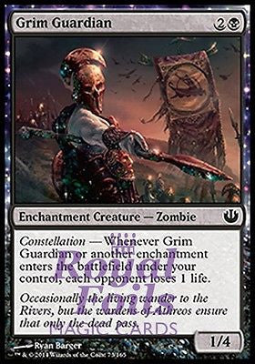**1x FOIL Grim Guardian JOU MTG Journey Into Nyx Common MINT black **1x FOIL Grim Guardian JOU MTG Journey Into Nyx Common MINT black
