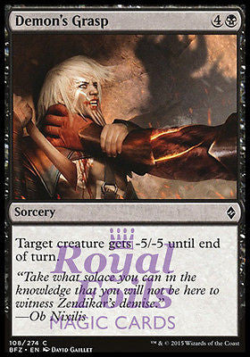 **4x FOIL Demon's Grasp** BFZ MTG Battle for Zendikar Common NM black **4x FOIL Demon's Grasp** BFZ MTG Battle for Zendikar Common NM black