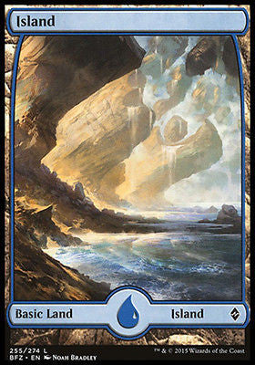 **1x FOIL Island 255** BFZ MTG Battle for Zendikar Full Art Basic Land MINT blue **1x FOIL Island 255** BFZ MTG Battle for Zendikar Full Art Basic Land MINT blue