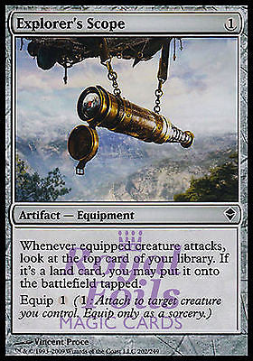 **1x FOIL Explorer's Scope** ZEN MTG Zendikar Common MINT artifact **1x FOIL Explorer's Scope** ZEN MTG Zendikar Common MINT artifact