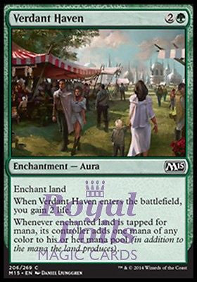 **4x FOIL Verdant Haven** MTG M15 Core Set Common MINT green enchantment aura **4x FOIL Verdant Haven** MTG M15 Core Set Common MINT green enchantment aura