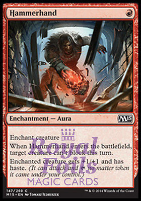 **2x FOIL Hammerhand** MTG M15 Core Set Common MINT red enchantment aura **2x FOIL Hammerhand** MTG M15 Core Set Common MINT red enchantment aura