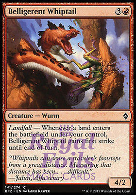 Belligerent Whiptail 4x FOIL BFZ MTG Battle for Zendikar Common MINT red Belligerent Whiptail 4x FOIL BFZ MTG Battle for Zendikar Common MINT red