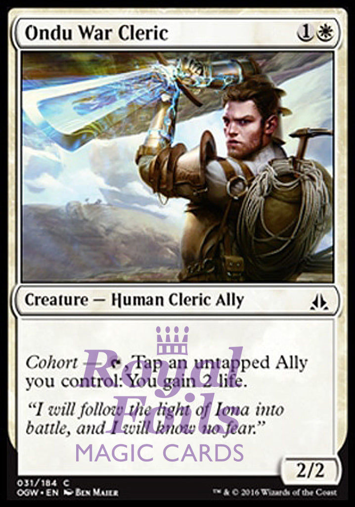 Ondu War Cleric 4x FOIL OGW MTG Oath of the Gatewatch Common MINT white Ondu War Cleric 4x FOIL OGW MTG Oath of the Gatewatch Common MINT white