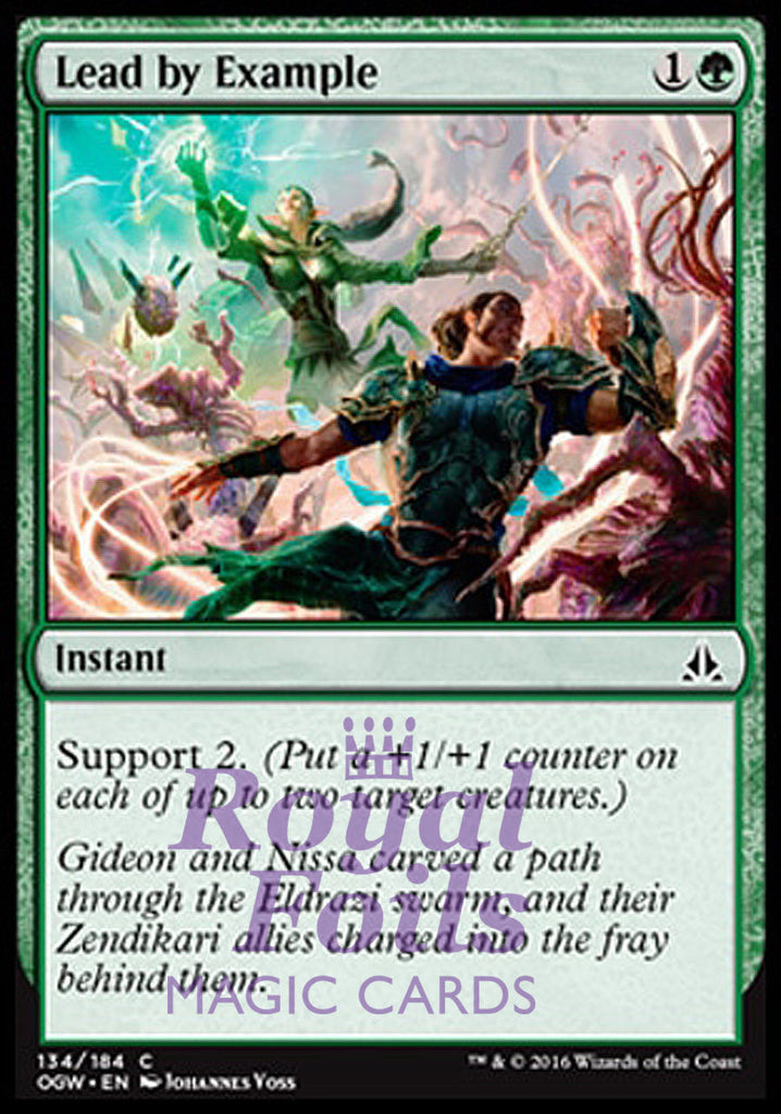 **4x FOIL Lead by Example* OGW MTG Oath of the Gatewatch Common MINT green **4x FOIL Lead by Example* OGW MTG Oath of the Gatewatch Common MINT green