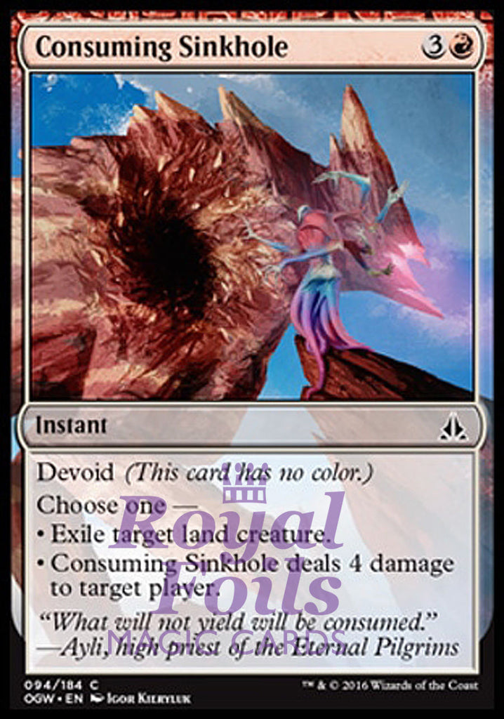 Consuming Sinkhole 4x FOIL OGW MTG Oath of the Gatewatch Common MINT red Consuming Sinkhole 4x FOIL OGW MTG Oath of the Gatewatch Common MINT red