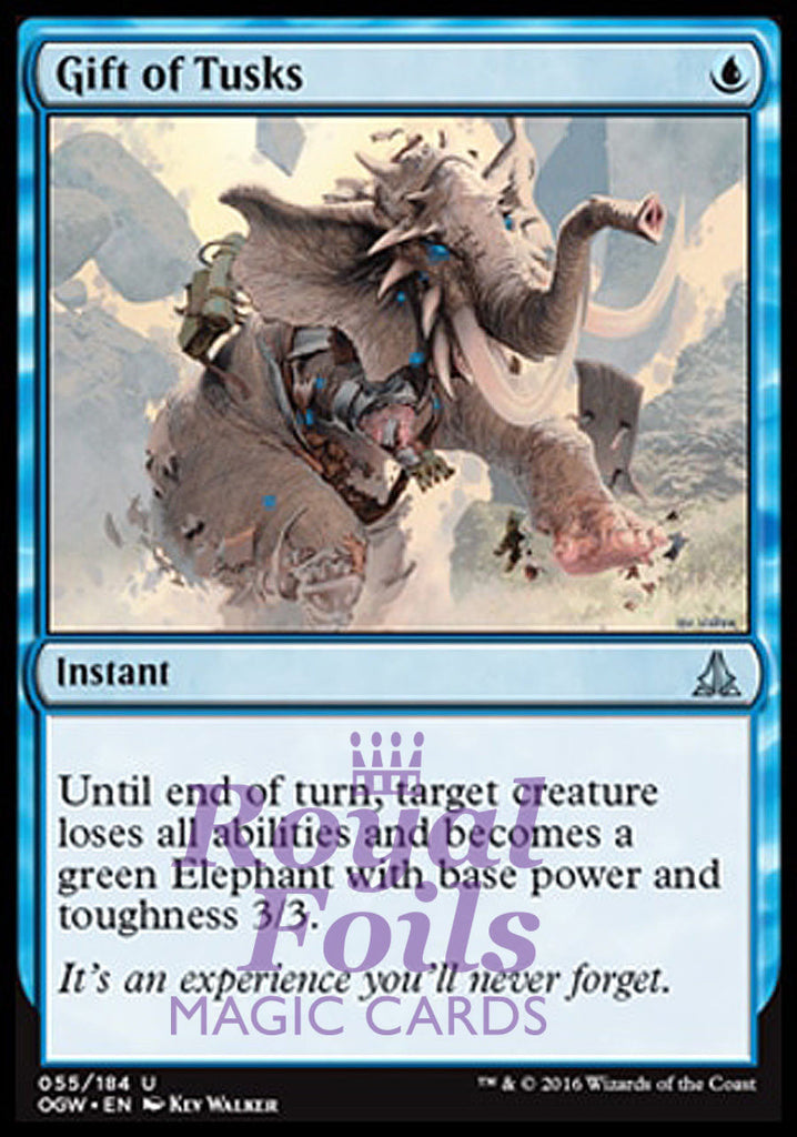**4x FOIL Gift of Tusks** OGW MTG Oath of the Gatewatch Uncommon MINT blue **4x FOIL Gift of Tusks** OGW MTG Oath of the Gatewatch Uncommon MINT blue
