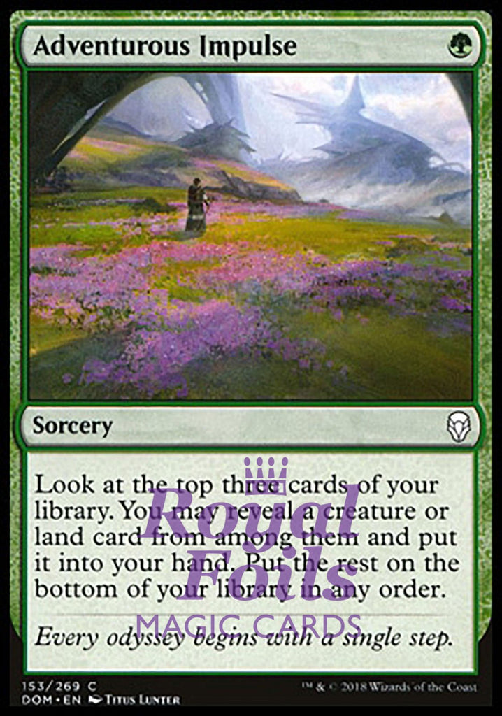 **4x FOIL Adventurous Impulse** DOM MTG Dominaria Common MINT green **4x FOIL Adventurous Impulse** DOM MTG Dominaria Common MINT green