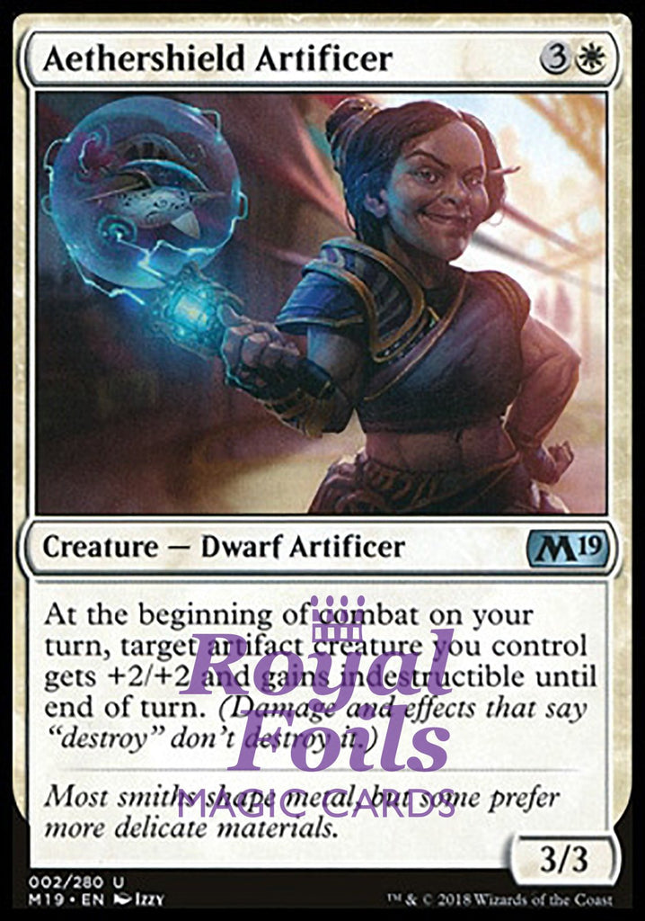 Aethershield Artificer 2x FOIL M19 MTG Core Set 2019 Uncommon MINT white Aethershield Artificer 2x FOIL M19 MTG Core Set 2019 Uncommon MINT white