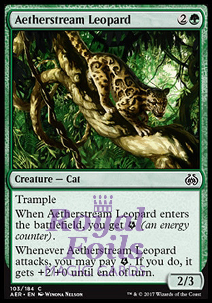 Aetherstream Leopard 4x FOIL AER MTG Aether Revolt Common MINT green Aetherstream Leopard 4x FOIL AER MTG Aether Revolt Common MINT green