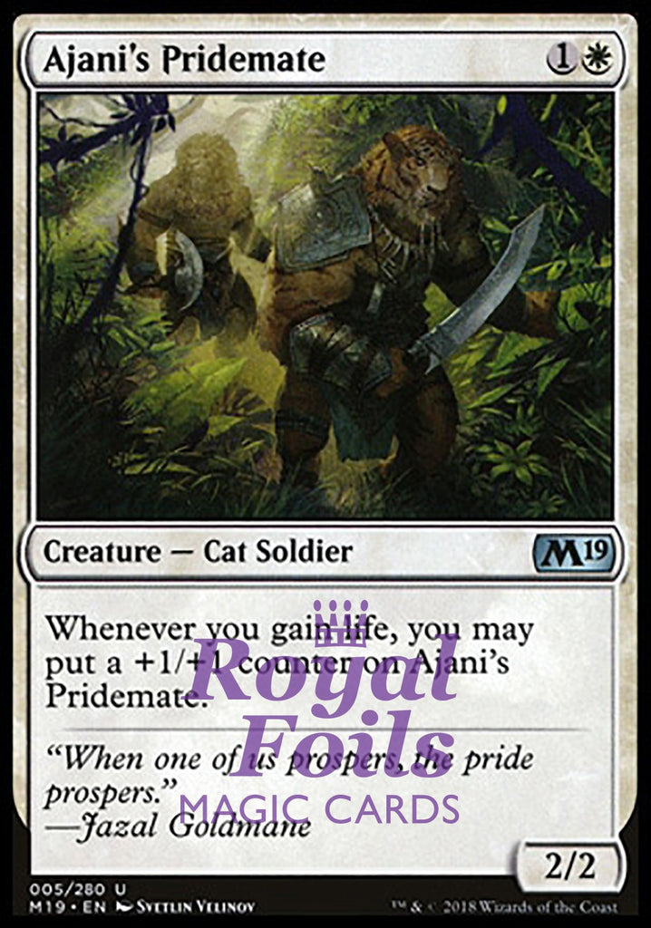 Ajani's Pridemate 2x FOIL M19 MTG Core Set 2019 Uncommon MINT white Ajani's Pridemate 2x FOIL M19 MTG Core Set 2019 Uncommon MINT white