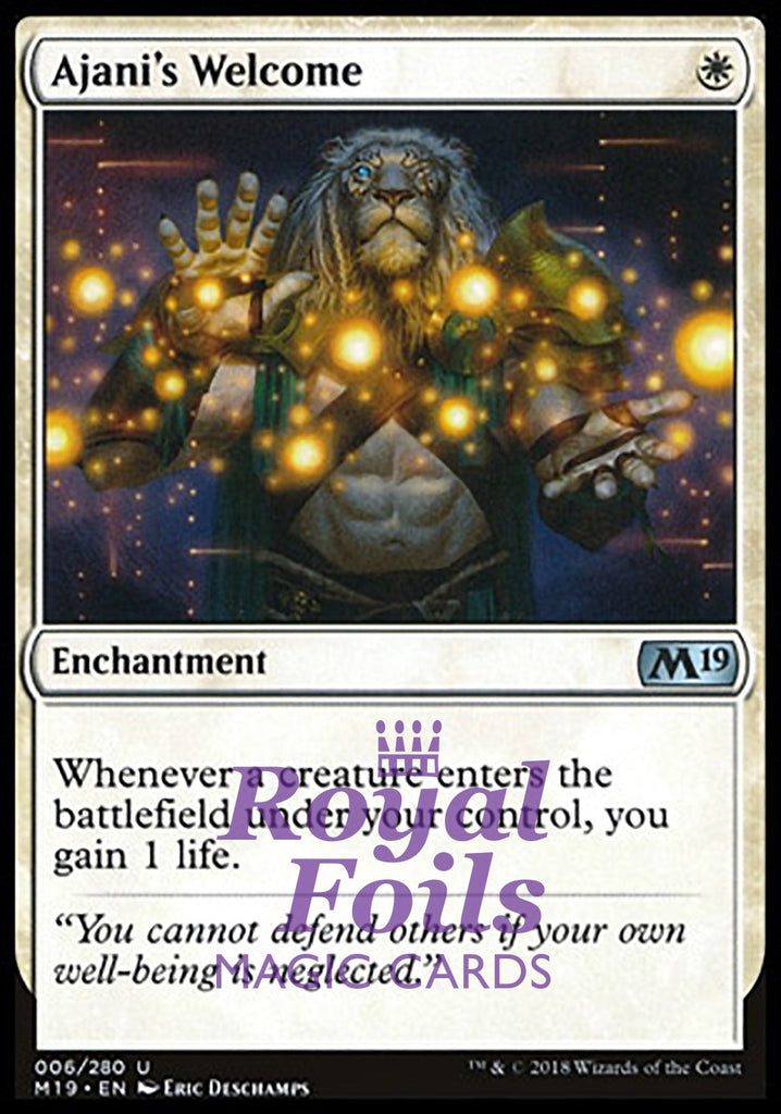 Ajani's Welcome 1x FOIL M19 MTG Core Set 2019 Uncommon MINT white Ajani's Welcome 1x FOIL M19 MTG Core Set 2019 Uncommon MINT white