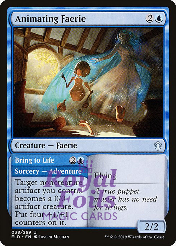 Animating Faerie 4x FOIL ELD MTG Throne of Eldraine Uncommon MINT blue Animating Faerie 4x FOIL ELD MTG Throne of Eldraine Uncommon MINT blue