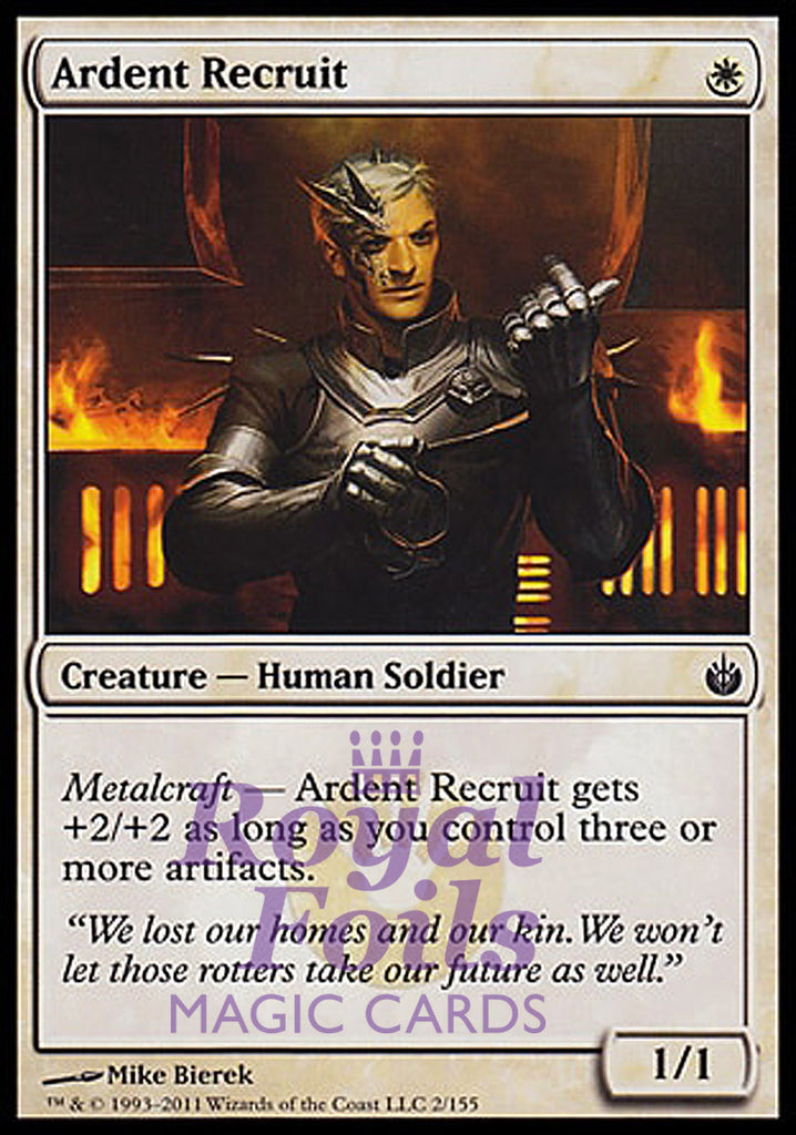 Ardent Recruit 2x FOIL MBS MTG Mirrodin Besieged Common MINT white Ardent Recruit 2x FOIL MBS MTG Mirrodin Besieged Common MINT white