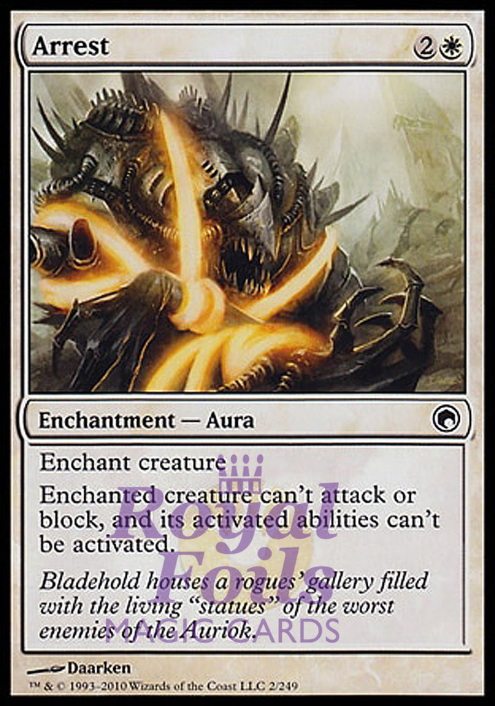 Arrest 4x FOIL SOM MTG Scars of Mirrodin Common MINT white Arrest 4x FOIL SOM MTG Scars of Mirrodin Common MINT white