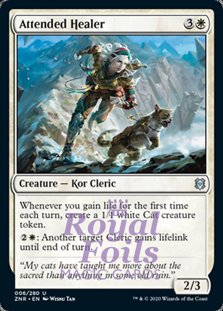 **4x FOIL Attended Healer** ZNR MTG Zendikar Rising Uncommon MINT white **4x FOIL Attended Healer** ZNR MTG Zendikar Rising Uncommon MINT white