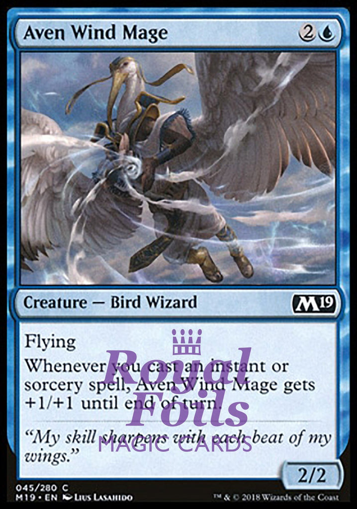 Aven Wind Mage 4x FOIL M19 MTG Core Set 2019 Common MINT blue Aven Wind Mage 4x FOIL M19 MTG Core Set 2019 Common MINT blue