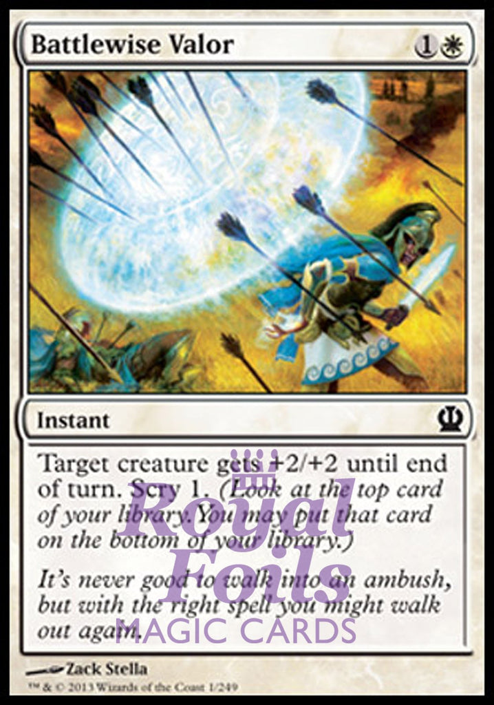 Battlewise Valor 4x FOIL THS MTG Theros Common MINT white Battlewise Valor 4x FOIL THS MTG Theros Common MINT white
