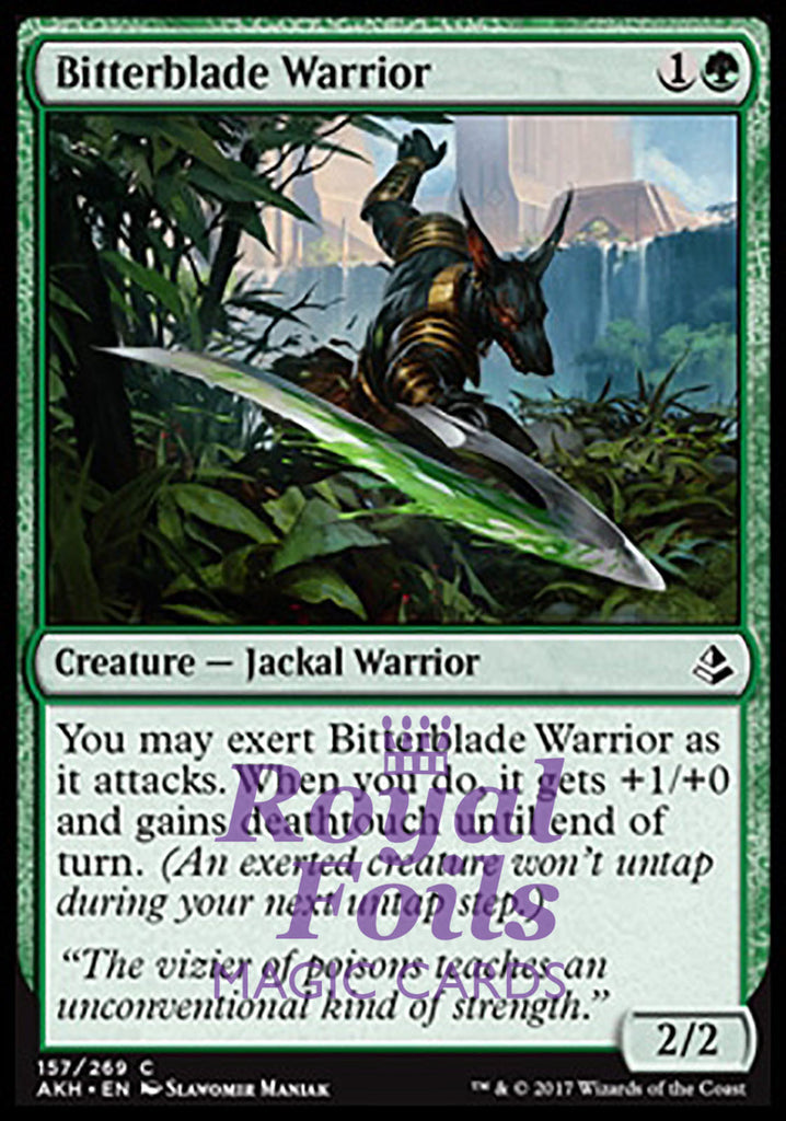 Bitterblade Warrior 4x FOIL AKH MTG Amonkhet Common MINT green Bitterblade Warrior 4x FOIL AKH MTG Amonkhet Common MINT green