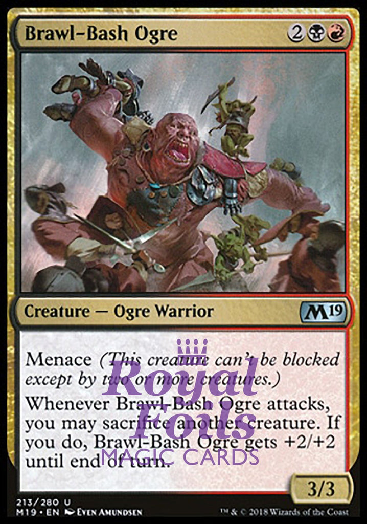 **4x FOIL Brawl-Bash Ogre** M19 MTG Core Set 2019 Uncommon MINT black red **4x FOIL Brawl-Bash Ogre** M19 MTG Core Set 2019 Uncommon MINT black red