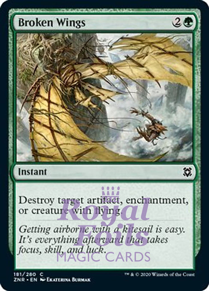 **4x FOIL Broken Wings** ZNR MTG Zendikar Rising Common MINT green **4x FOIL Broken Wings** ZNR MTG Zendikar Rising Common MINT green