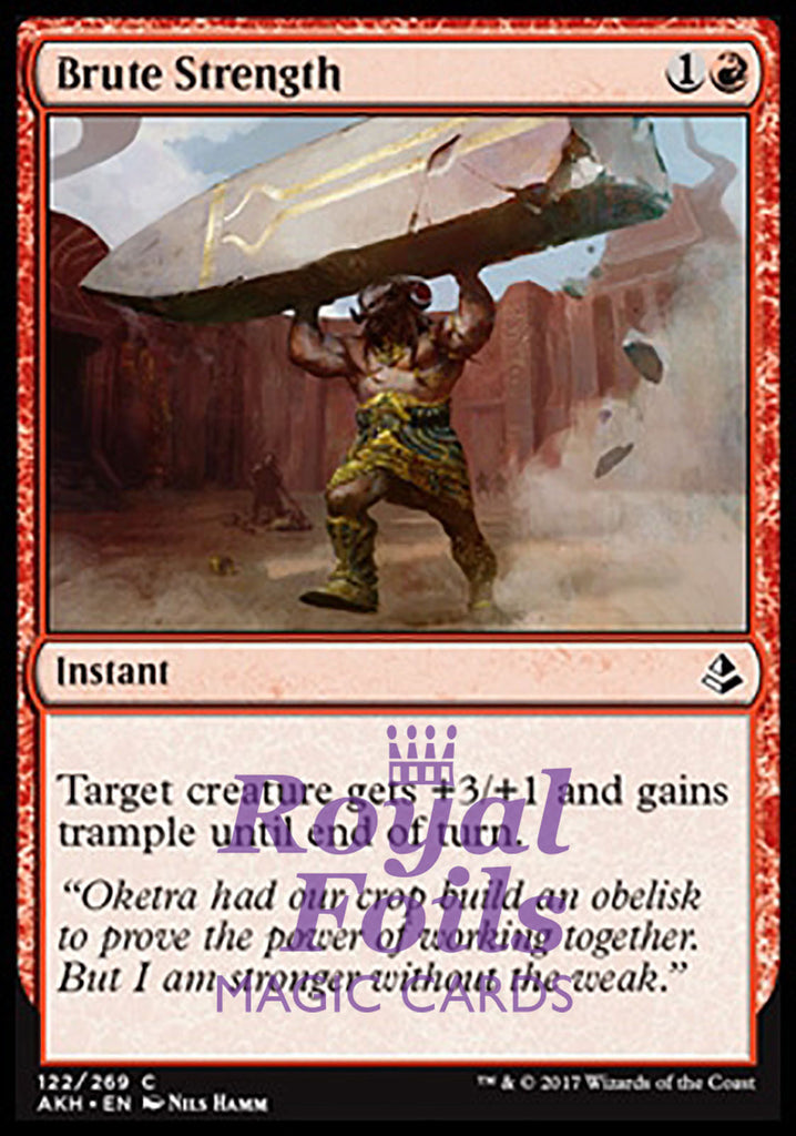 Brute Strength 4x FOIL AKH MTG Amonkhet Common MINT red Brute Strength 4x FOIL AKH MTG Amonkhet Common MINT red