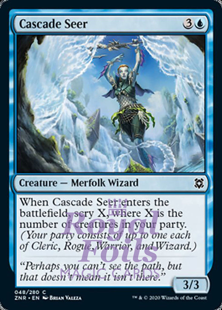 Cascade Seer 4x FOIL ZNR MTG Zendikar Rising Common MINT blue Cascade Seer 4x FOIL ZNR MTG Zendikar Rising Common MINT blue