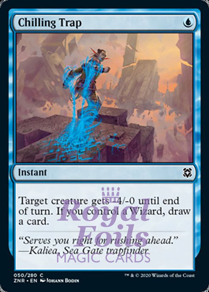 **4x FOIL Chilling Trap** ZNR MTG Zendikar Rising Common MINT blue **4x FOIL Chilling Trap** ZNR MTG Zendikar Rising Common MINT blue