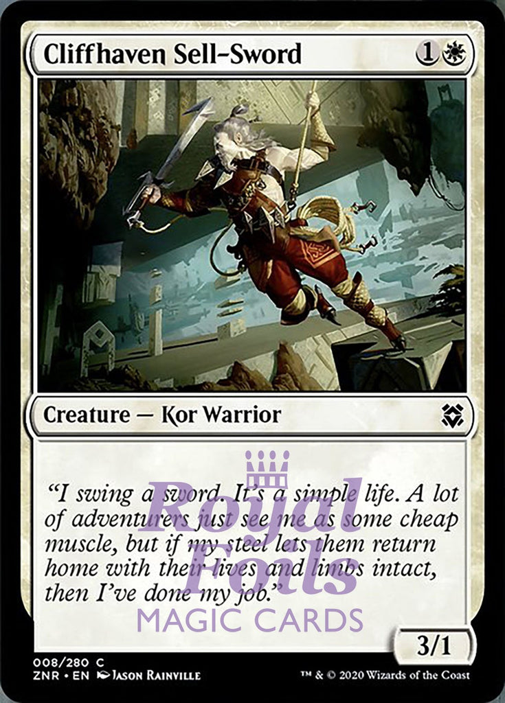 Cliffhaven Sell-Sword 4x FOIL ZNR MTG Zendikar Rising Common MINT white Cliffhaven Sell-Sword 4x FOIL ZNR MTG Zendikar Rising Common MINT white