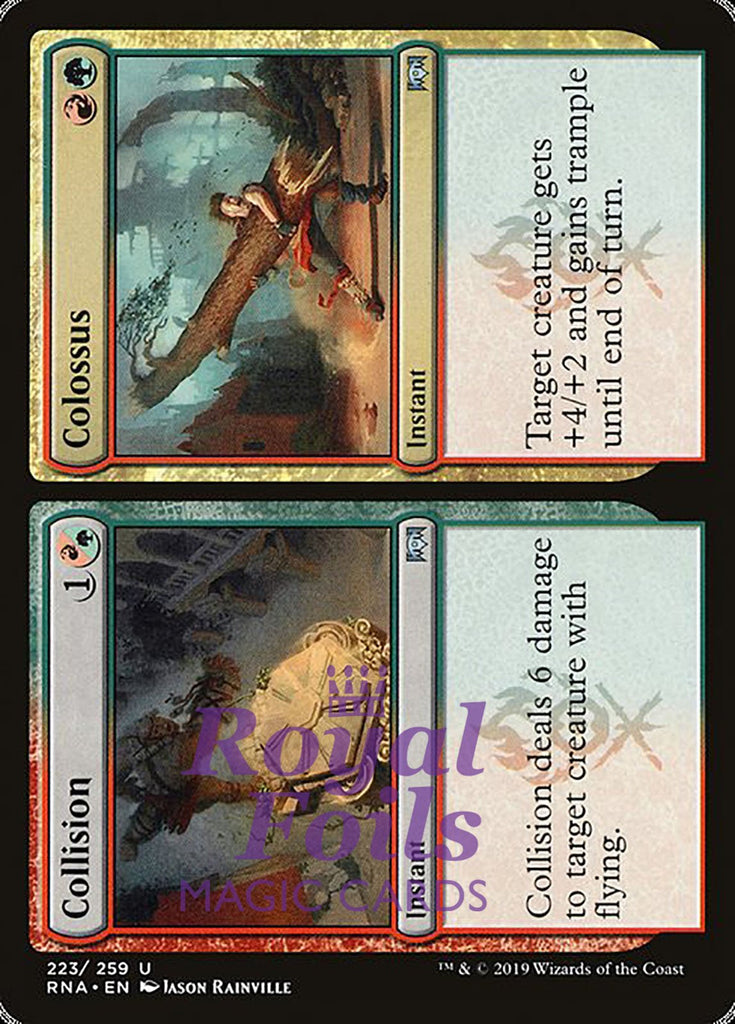 **2x FOIL Collision // Colossus** RNA MTG Ravnica Allegiance Uncommon MINT red green **2x FOIL Collision // Colossus** RNA MTG Ravnica Allegiance Uncommon MINT red green