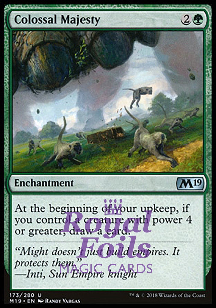 Colossal Majesty 1x FOIL M19 MTG Core Set 2019 Uncommon MINT green Colossal Majesty 1x FOIL M19 MTG Core Set 2019 Uncommon MINT green