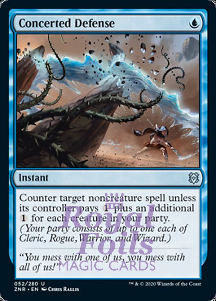Concerted Defense 4x FOIL ZNR MTG Zendikar Rising Uncommon MINT blue Concerted Defense 4x FOIL ZNR MTG Zendikar Rising Uncommon MINT blue