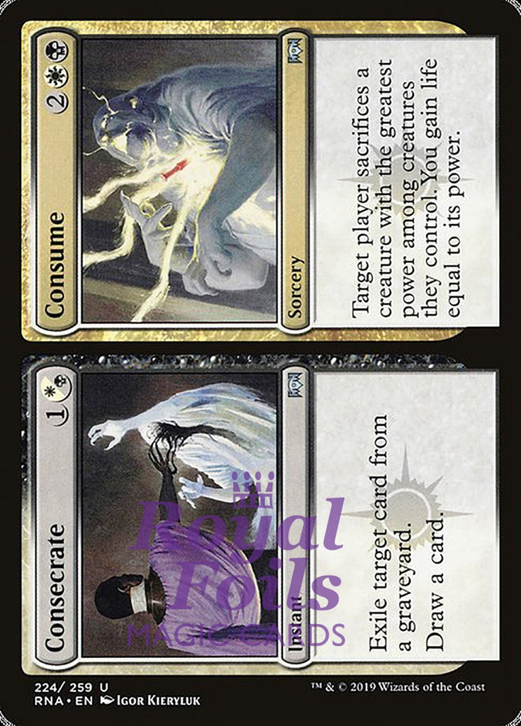 Consecrate // Consume 2x FOIL RNA MTG Ravnica Allegiance Uncommon MINT white black Consecrate // Consume 2x FOIL RNA MTG Ravnica Allegiance Uncommon MINT white black