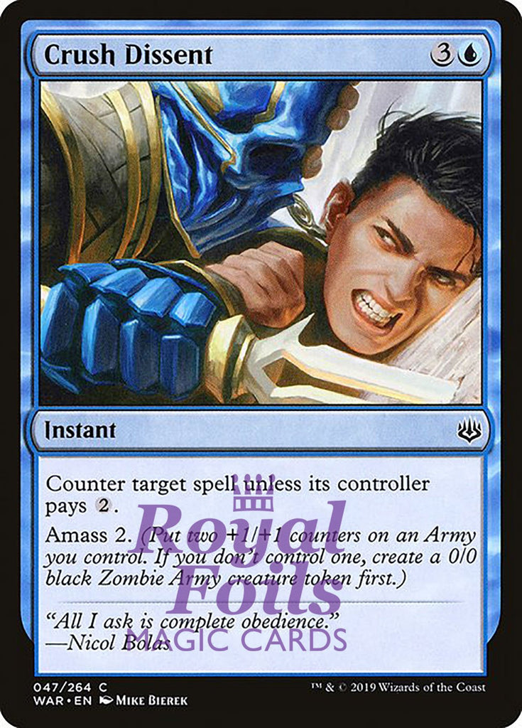Crush Dissent 3x FOIL WAR MTG War of the Spark Common MINT blue Crush Dissent 3x FOIL WAR MTG War of the Spark Common MINT blue