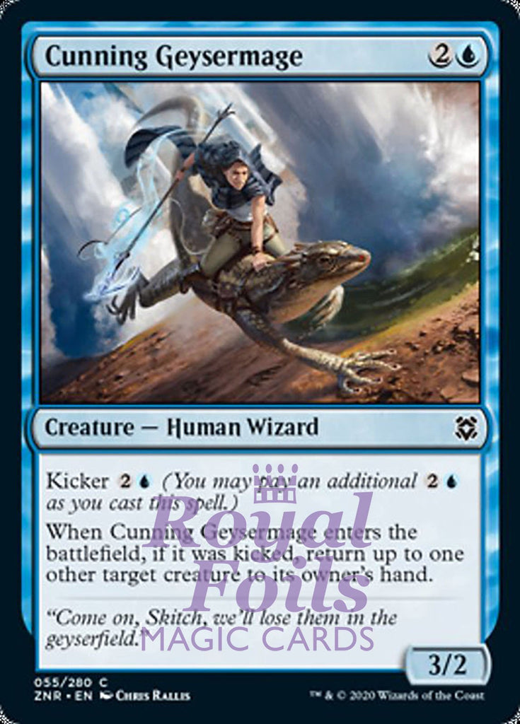 **4x FOIL Cunning Geysermage** ZNR MTG Zendikar Rising Common MINT blue **4x FOIL Cunning Geysermage** ZNR MTG Zendikar Rising Common MINT blue