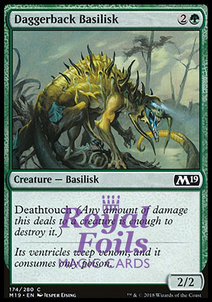 Daggerback Basilisk 4x FOIL M19 MTG Core Set 2019 Common MINT green Daggerback Basilisk 4x FOIL M19 MTG Core Set 2019 Common MINT green