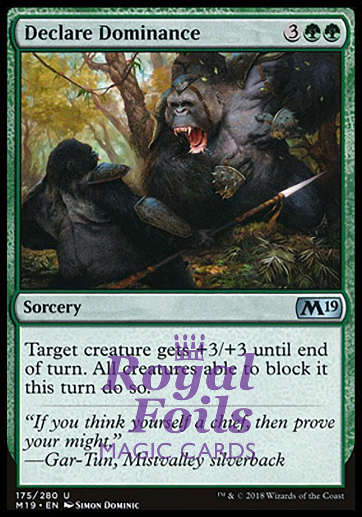 **2x FOIL Declare Dominance** M19 MTG Core Set 2019 Uncommon MINT green **2x FOIL Declare Dominance** M19 MTG Core Set 2019 Uncommon MINT green