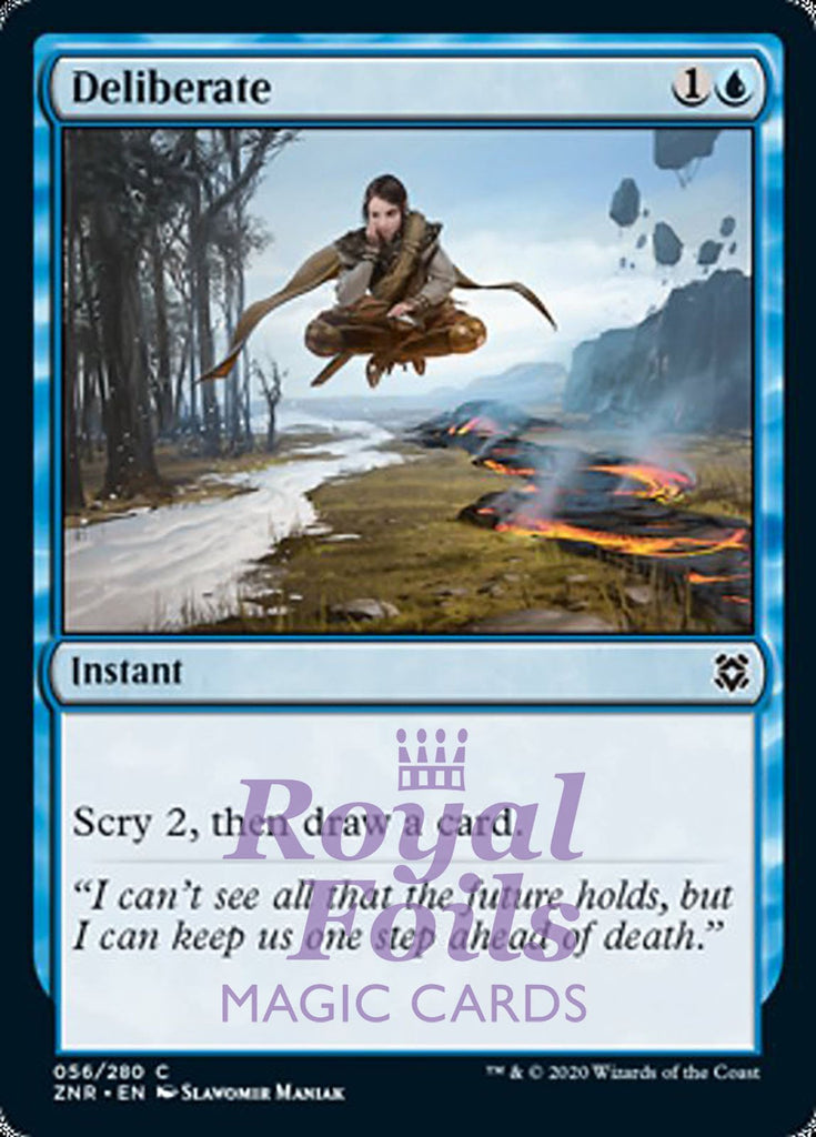 **4x FOIL Deliberate** ZNR MTG Zendikar Rising Common MINT blue **4x FOIL Deliberate** ZNR MTG Zendikar Rising Common MINT blue