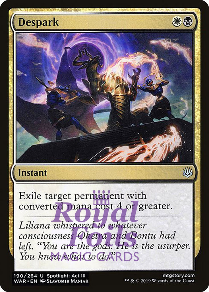 **1x FOIL Despark** WAR MTG War of the Spark Uncommon MINT black white **1x FOIL Despark** WAR MTG War of the Spark Uncommon MINT black white