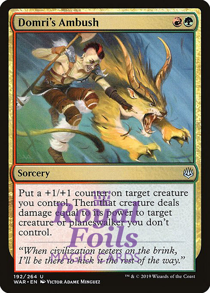 Domri's Ambush 3x FOIL WAR MTG War of the Spark Uncommon MINT red green Domri's Ambush 3x FOIL WAR MTG War of the Spark Uncommon MINT red green
