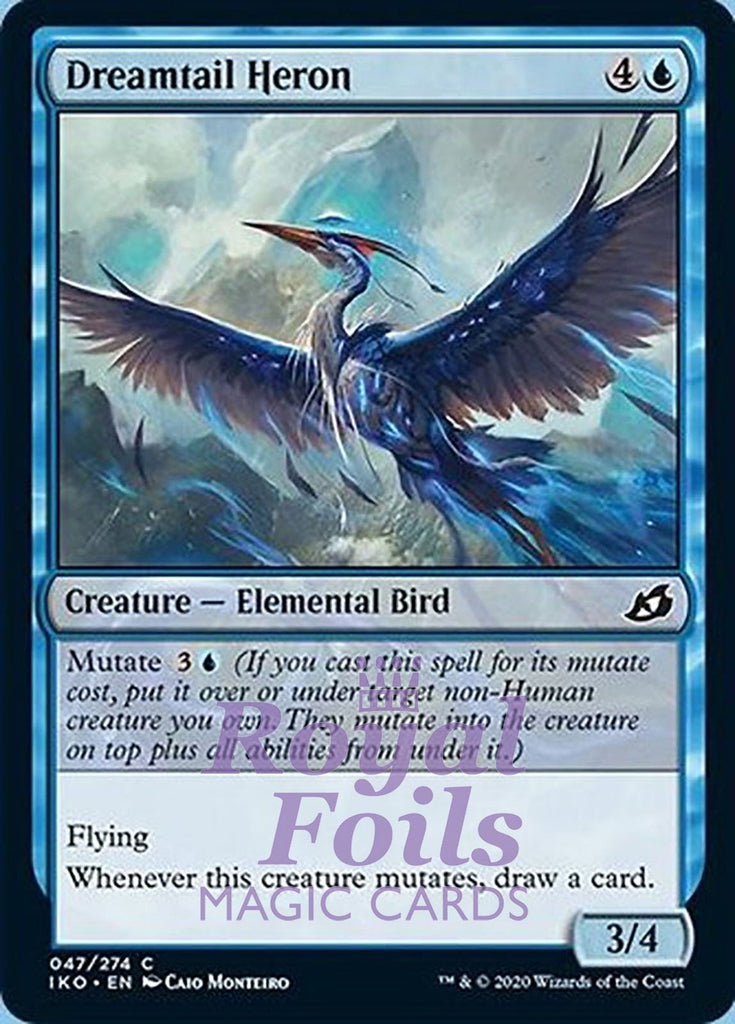 Dreamtail Heron 4x FOIL IKO MTG Ikoria Common MINT blue Dreamtail Heron 4x FOIL IKO MTG Ikoria Common MINT blue