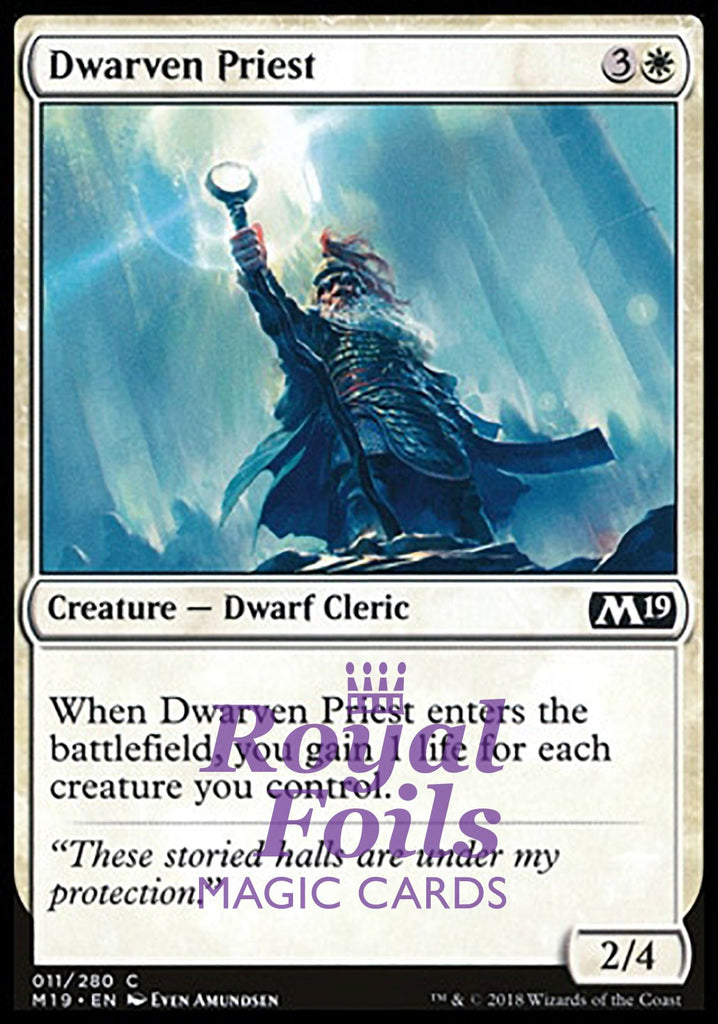 Dwarven Priest 4x FOIL M19 MTG Core Set 2019 Common MINT white Dwarven Priest 4x FOIL M19 MTG Core Set 2019 Common MINT white