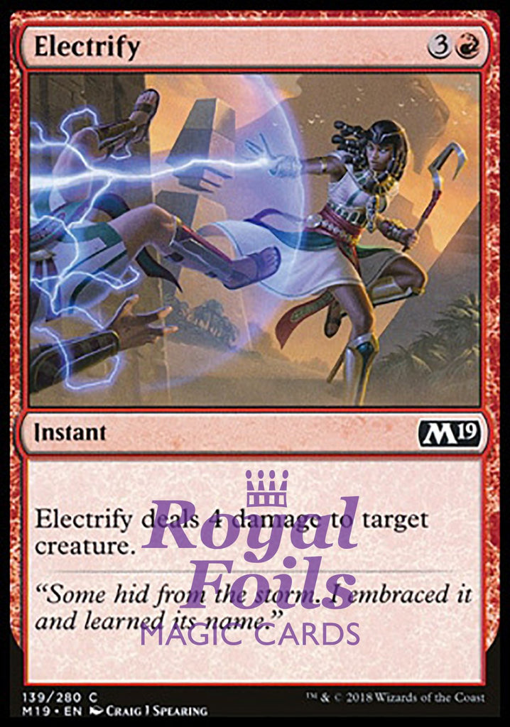 **4x FOIL Electrify** M19 MTG Core Set 2019 Common MINT red **4x FOIL Electrify** M19 MTG Core Set 2019 Common MINT red
