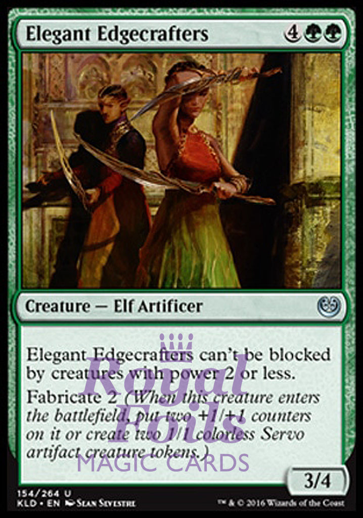 Elegant Edgecrafters 4x FOIL KLD MTG Kaladesh Uncommon MINT green Elegant Edgecrafters 4x FOIL KLD MTG Kaladesh Uncommon MINT green