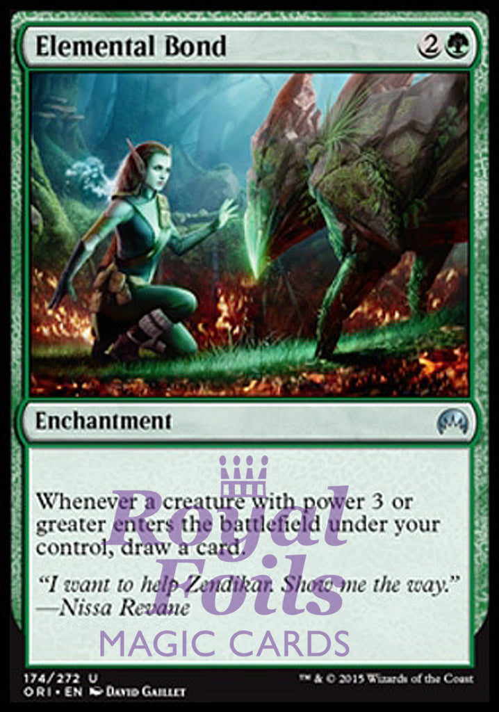 Elemental Bond 1x FOIL ORI MTG Magic Origins Uncommon MINT green Elemental Bond 1x FOIL ORI MTG Magic Origins Uncommon MINT green